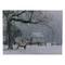 Lighted Winter Cottage Forest Scene Christmas Canvas Wall Art